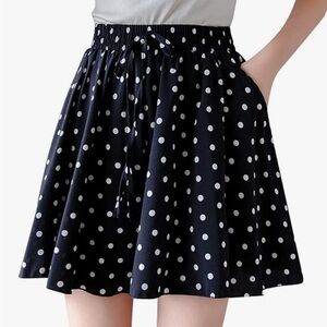 Black and White Polka Dot Shorts Womens